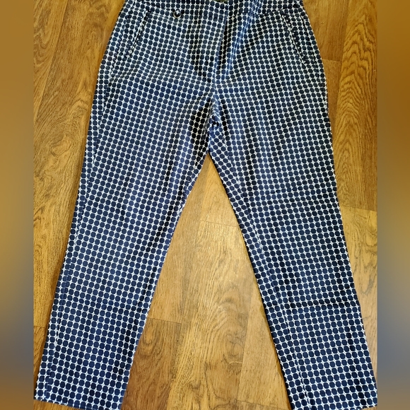 Adrianna Papell Navy Blue and White Ankle Pants 👖 SZ 12. 🆕 - Picture 1 of 5